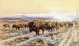 Charles Marion Russell Famous Paintings - The Bison Trail